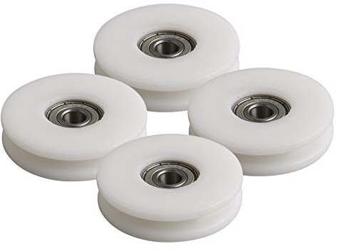 5 cm Weiß Lager U Nuss 0,5 cm Tiefe Schmale Nuss Breite 5mm Lochdurchmesser 8mm Riemenscheibe 608ZZ für Schiebetür Drucker Packung von 4