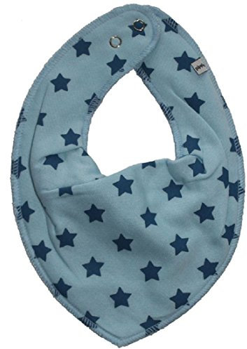 Pippi Baby Dreieckstuch Halstuch Lätzchen in verschiedenen Designs (hellblau mit Sternen blau)