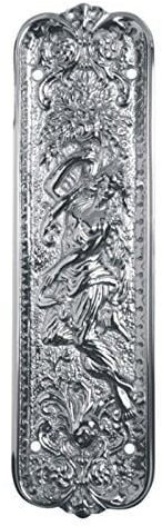 Brass Art Style/Various Designed Fingerplate, Push Plate in Polished Chrome/Satin Nickel (Urania – 260x76mm, Polished Chrome) Ideal for Both Classic and Contemporary interiors.