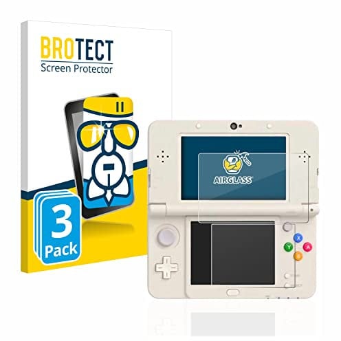 BROTECT Protector Pantalla Cristal para Nintendo New 3DS Protector Vidrio (3 Unidades) - [Dureza 9H, Anti-Arañazos]