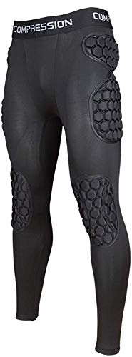 Shinestone Erwachsene Herren Torhüter-Rüstung BodyShield Gepolsterte Kompressionshose mit Schwamm-Protektor für Fußball Baseball (Hose-03, Small)