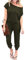 iChunhua Damen Sommer Off One Shoulder Jumpsuit mit Taschen, Army Grün, 36