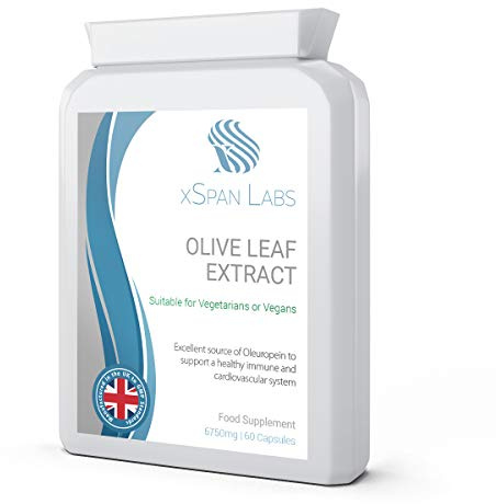 xSpan Labs Olive Leaf Extract 450mg (6750mg Whole Leaf Equivalent) 60 | Olive Leaf Extract 450mg (6750mg Whole Leaf Equivalent) 60 Capsules. Herbal supplement for convenient daily use.