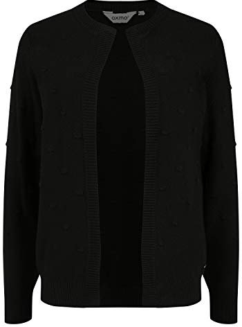 OXMO Kalotta Damen Strickjacke Feinstrick Cardigan Strickcardigan, Größe:XL, Farbe:Black (194007)