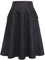 Bbonlinedress Jupe Longue Femme Carreaux Jupe Tartan Plaid Plissée Vintage A-Ligne Taille Haute Classique Epais avec Poches Swing pour Elégante Printemps Noir XL