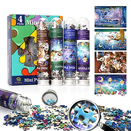 Mini-Puzzles für Erwachsene, 150 Teile (4 Packungen), kleines Puzzle, herausforderndes Mikro-Puzzle, schwierig, kleines Puzzle, Heimdekoration, Unterhaltung, 6 x 4 Zoll(15 x 10 cm)