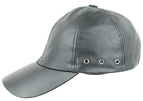 Black Jungle Grafton Lederkappe Biker Kappe Freizeitkappe Baseballkappe (Schwarz, one-Size)