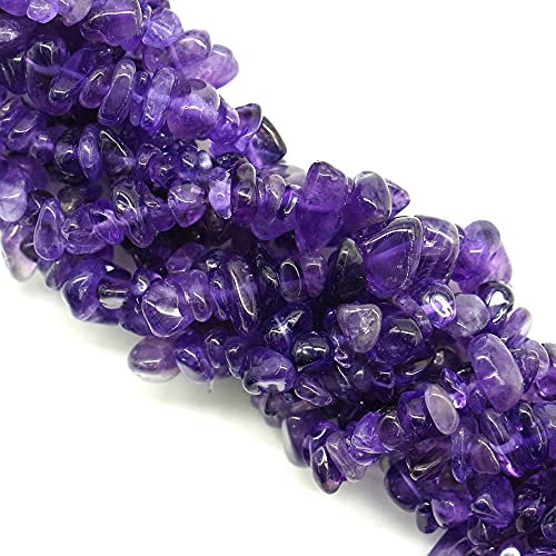 260 Cristales de Amatista Natural 5-8 mm para Hacer Joyas - Cuentas Irregulares para Pulseras y Manualidades - 32 Pulgadas Con Agujeros