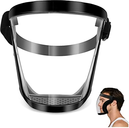 Salangae Maschera a Pieno Facciale, Visiera Protettiva Trasparente, Antistatica Regolabile Scudo Facciale, HD Maschera Protettiva a Pieno Facciale a Prova di Spruzzi di Spray Universale