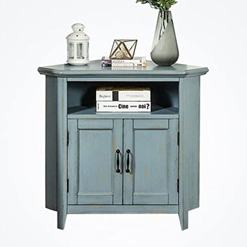ChengBeautiful Eckschrank Land Dreieck Kabinett Ecke Kabinett Kabinett Niedriger Eckschrank Retro Eckschrank Schließfach (Farbe : Blau, Size : 80x60x60cm)