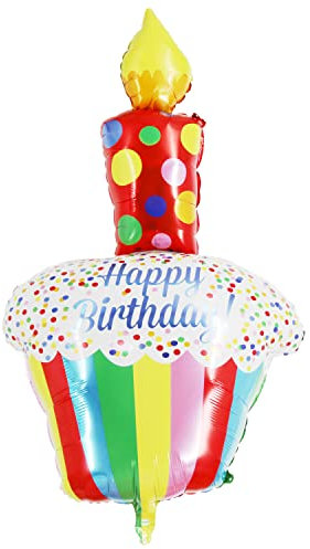 Happy Birthday Luftballons - Geniale Geschenkidee Deko für Geburtstage oder Partys Ballon Helium Folienballon klein mit für Kinder Dekoration Partydeko JGA Geschenkidee - Muffin Törtchen 67x127 cm