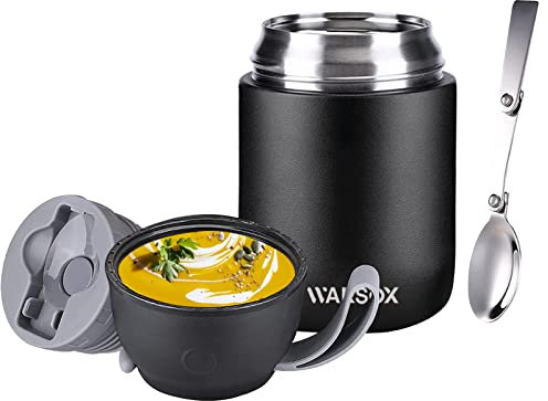 WAKSOX Termo para Comida Food Thermy 530ml,730ml,750ml Taza Aislada, Botella de Acero Inoxidable Aislada para Alimentos, Beber y sopa de los niños de adultos A prueba de fugas Térmico