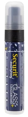 SECURIT - Pennarello A Gesso Liquido Resistente all'Acqua - Per Lavagne, Vetro, Metallo, Porcellana, Specchio, Plastica - Punta Grande 7-15mm - Colore Nero