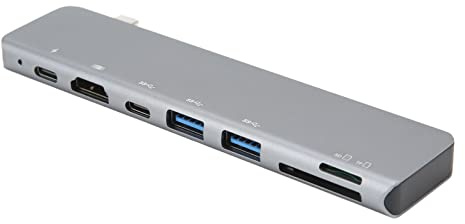 7 in 1 Typ C Hub, USB 3.0 PD Ladehub, Typ C Multiport Adapter, Computerzubehör mit Kartenleser Zum Anschluss von USB Sticks Mäuse Gamepads