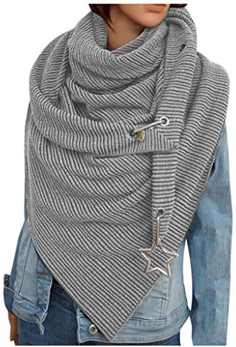 Schal Winter Damen Elegant Klassischer Warme Schal Mit Mit Knopf Herbstschal Warm Winterschal Mode Damenschal Weiches Dreieckstuch Dreiecksschal Mit Strickmütze Herbst Winter Geschenk Für Frauen