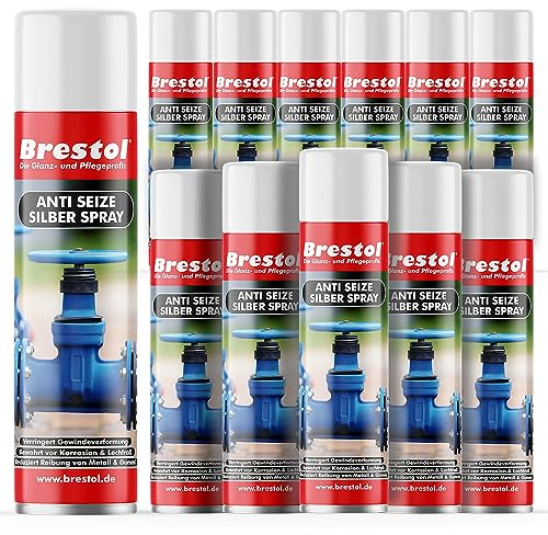 BRESTOL® ANTI SEIZE Spray 12x 400 ml SET (7604.3) - Montagespray Korrosionsschutz-Spray Oxidationsschutz Feuchtigkeitsverdränger Säureschutz-Spray Gewindeschoner Lochfraß-Schutz Schmierspray