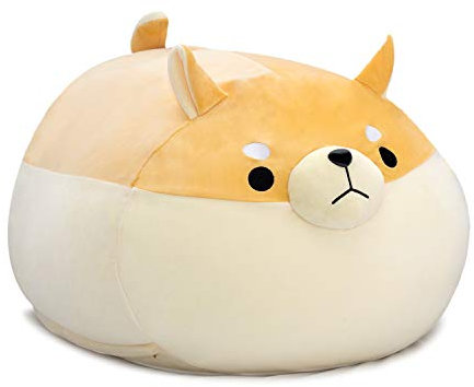 Stuffed Animal Storage Bean Bag Chair Cover for Kids Yellow Dog Shiba Inu Bean Bag Chair for Girls XX-Large Size Toy Organizer Cover Only Without Filling