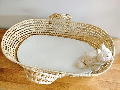 Couffin bébé osier, Couffin bébé fait à la main + matelas beige, Berceau en osier bébé (Beige)