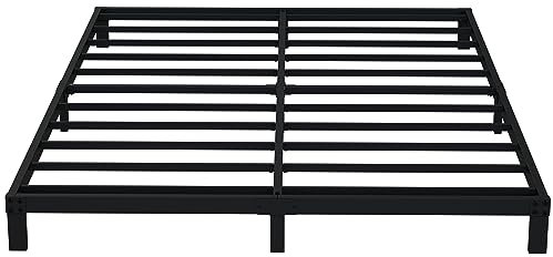 EMODA California King Bettrahmen, 15,2 cm, robuste Metall-Kingsize-Plattform mit Stahllattenstütze, kein Boxspringbett erforderlich, geräuschfrei, Schwarz