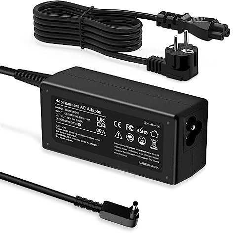 65W Chargeur Ordinateur Portable Alimentation pour Acer Chromebook 11 13 14 15 R11 CB3 CB5 C720p CB3-131-C3SZ CB5-571 Acer Swift 1 3 5 SF314-51 SF315-41 Acer Aspire One Cloudbook 11 14(3.0 * 1.1mm)