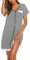 Ekouaer Chemise de Nuit Femme Grossesse Nuisette Manches Courtes Femme Bouton Ouvert Devant Vêtements de Nuit, Ydf4, L