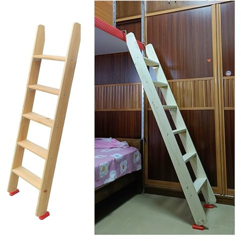 Scaletta per letto a castello Solo Scaletta Sostitutiva Per Letto A Castello Doppio Gancio Sul Supporto, 3 4 5 6 7 8 Scalette In Legno Da Arrampicata Con Poggiapiedi Antiscivolo, Scala Di Sicurezza (