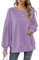 Beluring Tshirt Damen Langarm Elegant Oberteile Ohne Kapuze Sweatshrit Einfarbig Shirt Lila L
