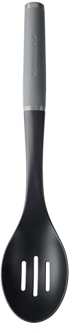 KitchenAid Soft Grip Slotted Spoon - Charcoal Grey