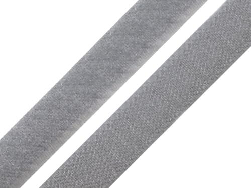 Klettband 20mm Breit Klettverschluss Band zum annähen (grau, 5 Meter)