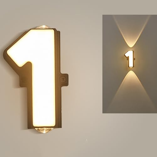 Numero civico creativo Lampada da parete Numeri civici a LED Numeri civici luminosi, Numeri civici moderni illuminati si illuminano di notte, Resistente alla corrosione impermeabile for il patio della