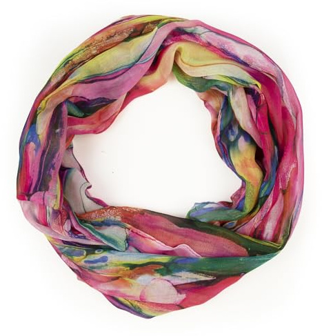 Gloop Loop Schlauchschal für Damen Schal Tuch seidig-luftig leicht mit buntem Muster Print