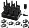 Retevis RT668H Walkie Talkie con Caricatore a 6 Vie, Schermo Nascosto Radio Bidirezionale Senza Licenza, Tipo C, Robusto Walkie-Talkie con Auricolare per la Scuola, Produttore (6 Pz, Nero)