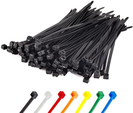 Abacus Range Black Cable Ties 3.6mm x 300mm, Pack of 100, Secure Self-Locking, 12” Heavy Duty Nylon Zip Ties, High Tensile Strength Premium Plastic Long Cable Tie for Home, Office