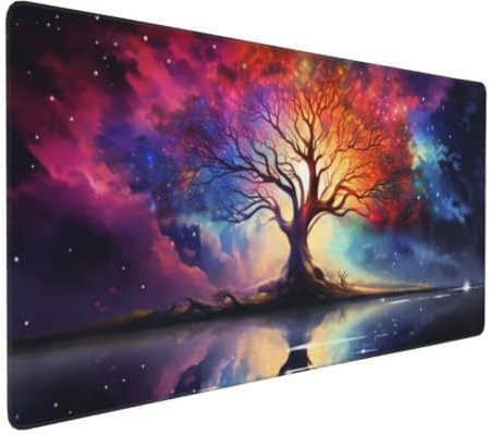 Bunt Mauspad XXL Mauspad 700x400 mm Schreibtischunterlage, Wasserdicht Mauspad Lebensbaum Mousepad XXL, Gaming Mauspad Groß Verbessert Präzision und Geschwindigkeit, Gaming Zubehör Zimmer Deko -MU159
