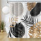Uiiooazy Rideau Douche Anti Moisissure, Rideau de Douche 180x200cm Tropicale Noir Doré Feuilles de Palmier Jungle Rideaux de Baignoire Tissu Lavable Imperméable Rideaux Salle de Bain avec 12 Crochets