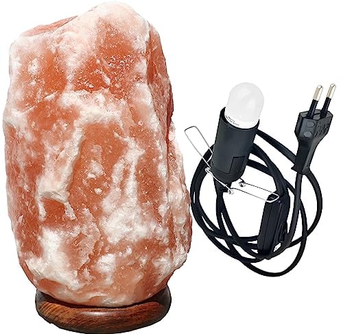 Salzlampe 1,5-2 kg Salz Kristall Stein Salzleuchte Nachtlampe Salzkristalllampe - Natürliche Beleuchtung für entspannte Atmosphäre und verbessertes Raumklima