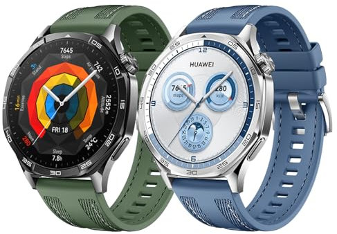 Strap Compatible with Huawei Watch GT5 46mm, GT4 46mm, GT3 SE, GT3 Pro 46mm, GT 3 Pro, Compatible con Xiaomi Watch S2, Silicone Watch Band (Green, Light Blue)