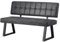 B&D home Sitzbank Sigfrid | gepolsterte Esszimmerbank mit Lehne 140 cm Polsterbank für Esszimmer, Küche, Garderobe | Industrial modern Design | Schwarz, 11303-140-BLAC