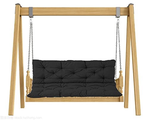 Outdoor Arbeitsplatte Kissen für 2 oder 3 Sitzer Schaukel Rückenlehne Ersatzpolster für Veranda Terrasse Möbel schwarz 120 x 100 x 8 cm