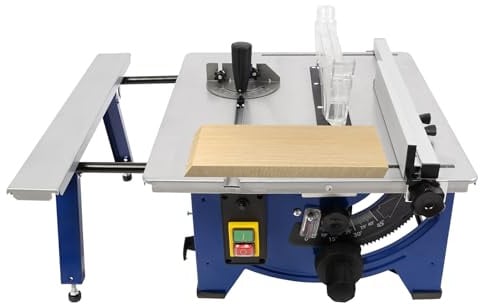 Kaichenyt Mini Tischkreissäge, Tischsäge mit Staubsaugeranschluss 1200W Sägeblatt-Durchmesser 21cm Sägeblatt-Hubbereich 0.1-45mm für Aluminiumlegierung