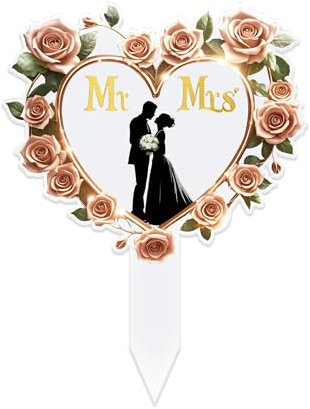 Romantic Mr and Mrs Wedding Cake Topper Surrounded by Roses Bride And Groom Wedding Cake Toppers Bride and Groom Cake Topper