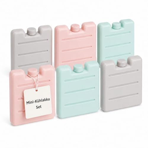 MIJOMA Mini Kühlakkus 3er Set – Wiederverwendbare Kühlelemente für Kühltasche, Brotdose und Lunchbox, lebensmittelechte Kühlpads in Pastellfarben