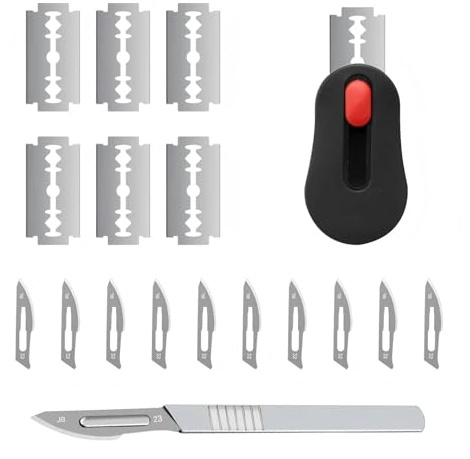 Wangzhenxi 2 Stücke Brot Bäcker Cutter, Bäckermesser mit 15 Klingen | Brot Backen Zubehör als Teigmesser & Brot Einschneidemesser für Brot, Baguette, Brötchen