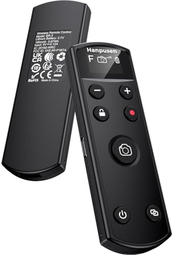 Für die Fernbedienung von Fujifilm-Kameras, Hanpusen Wiederaufladbarer Kabelloser Auslöser mit OLED-Bildschirm für Fujifilm X100 VI/X-M5/X-T30 II/X-E5/X-T5/X half/X-H2S/X-T30/X-T4/X-T3/X-S20/X-S10