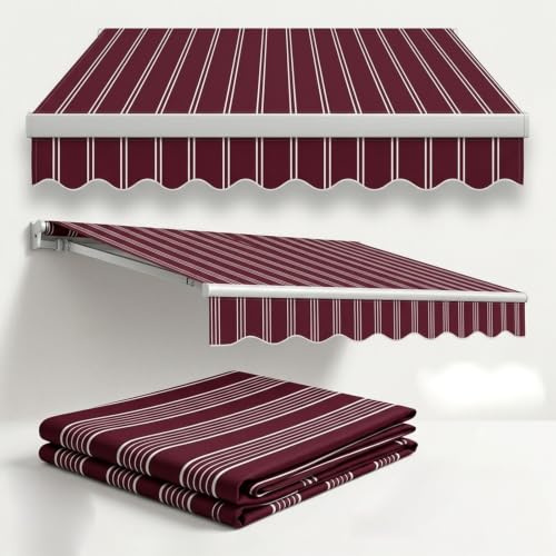 ZUGIATP Tessuto di Ricambio per Tendalino Retrattile,Ricambio Telo Tenda da Sole A Bracci Estensibili per Esterno 20x10ft ,Telaio Non Incluso,Adatto A Gazebo(Style A,13x9.8ft(3.9x2.9m))