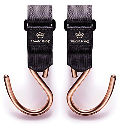 Passeggino Ganci di fissaggio Mighty Passeggino Hook di think King in alluminio con rivestimento anti rutch Confezione da 2 pezzi