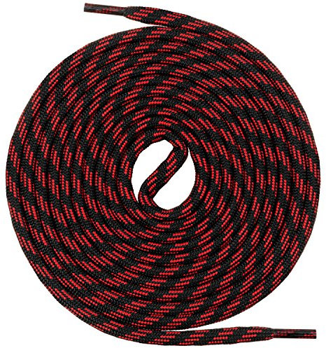 Mount Swiss runde Schnürsenkel für Wanderschuhe, Trekkingschuhe und Arbeitsschuhe - extra reißfest - ø 5 mm Farbe Schwarz-Rot-m3 Länge 130cm