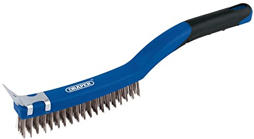 Draper 17180 Stainless Steel Wire Scratch Brush with Scraper, 350 mm Length