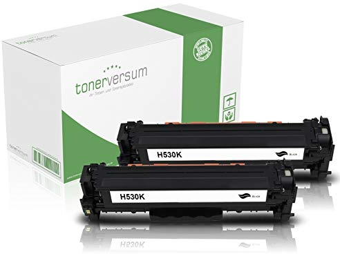 2 Toner kompatibel zu CC530A 304A Schwarz für HP Color Laserjet CP2025 CP2025n CP2025dn CM2320 CM2320nf CM2320fxi CM2320dn Laserdrucker
