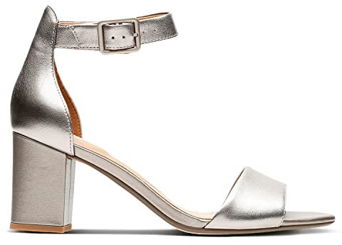 Clarks Damen Deva Mae Pumps, Pewter Leather, 40 EU